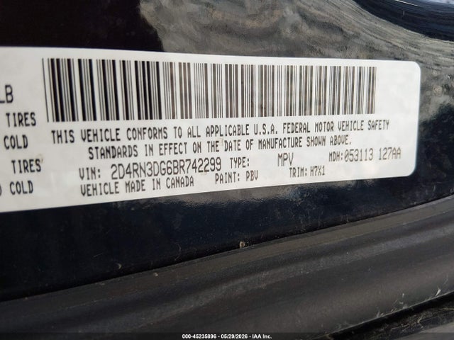 Aukcja sprzedaży 2011 Dodge Grand Caravan Mainstreet, vin: 2D4RN3DG6BR742299, numer aukcji: 45235896