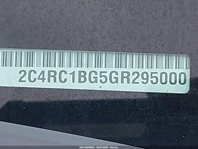 Продаж на аукціоні авто 2016 Chrysler Town & Country Touring, vin: 2C4RC1BG5GR295000, номер лоту: 45235902