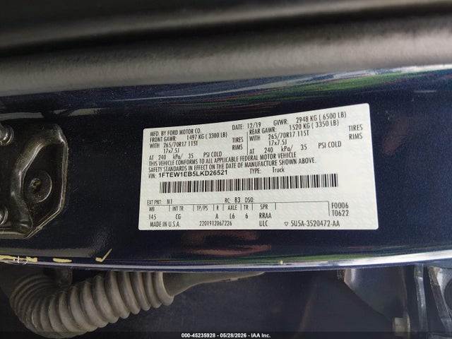 Ford F-150 Xl 2020 1FTEW1EB5LKD26521 Image 9