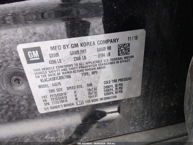 Buick Encore Fwd Preferred 2020 KL4CJASB1LB057986 Image 9