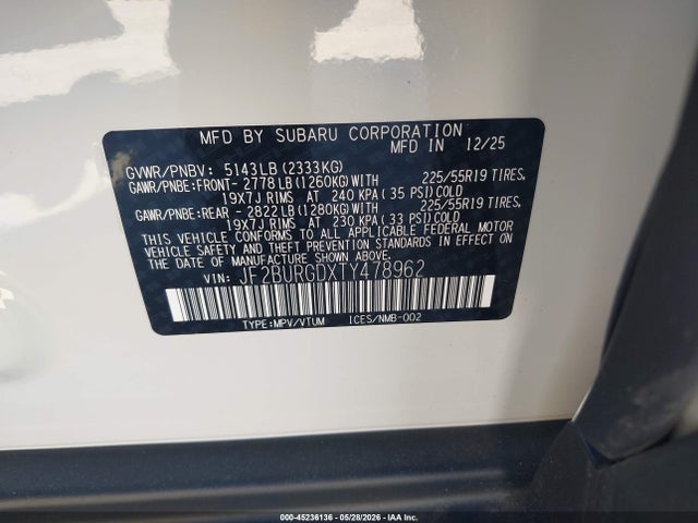 Subaru Outback Limited Xt 2026 JF2BURGDXTY478962 Image 9