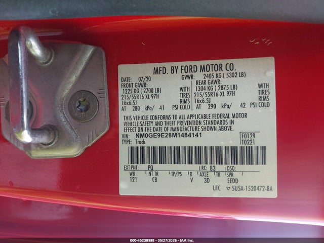 Продаж на аукціоні авто 2021 Ford Transit Connect Xl Passenger, vin: NM0GE9E28M1484141, номер лоту: 45236158