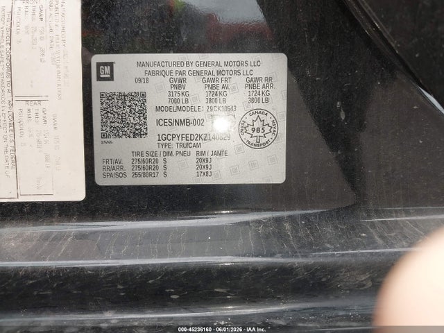 Chevrolet Silverado 1500 Lt Trail Boss 2019 1GCPYFED2KZ140829 Image 9