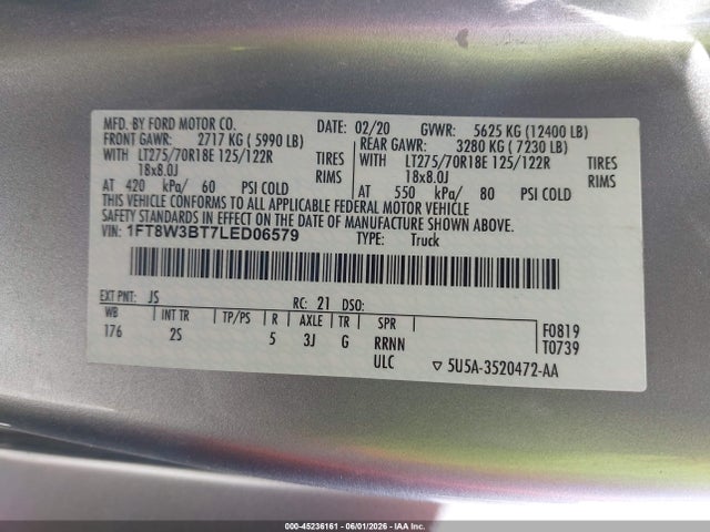 Ford F-350 Xlt 2020 1FT8W3BT7LED06579 Image 8
