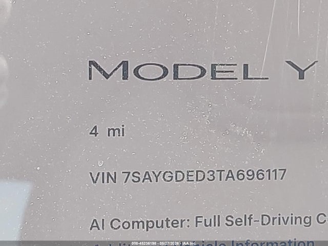 7SAYGDED3TA696117 Tesla Model Y Premium Rear-wheel Drive/rear-wheel Drive