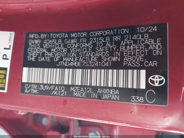 Toyota COROLLA SE 2025 JTND4MBE7S3241041 Image 9