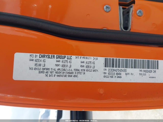 45236214 :رقم المزاد ، 2C3CDXHG7EH254355 vin ، 2014 Dodge Charger Sxt 100th Anniversary مزاد بيع