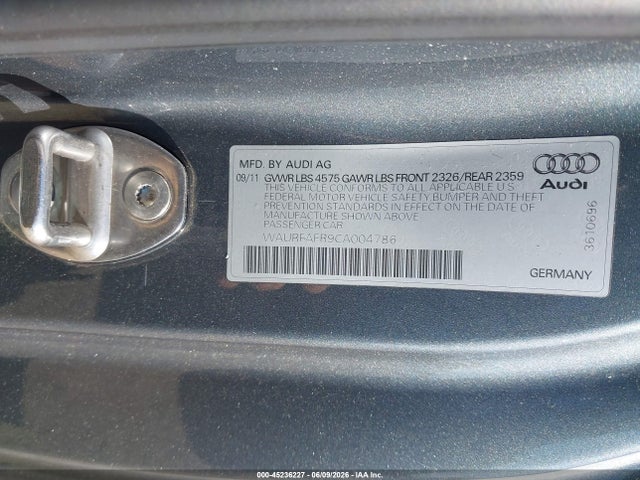 45236227 :رقم المزاد ، WAURFAFR9CA004786 vin ، 2012 Audi A5 2.0t Premium مزاد بيع