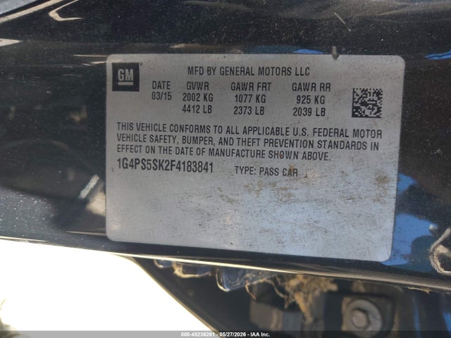 Продаж на аукціоні авто 2015 Buick Verano Leather Group, vin: 1G4PS5SK2F4183841, номер лоту: 45236261
