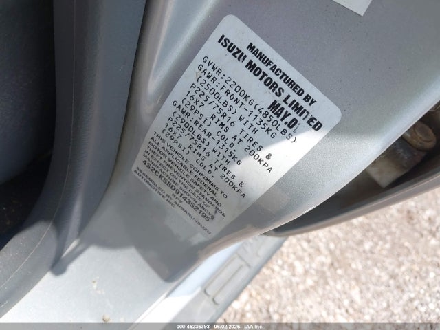 2001 Isuzu Rodeo S 2.2l მანქანა იყიდება აუქციონზე, vin: 4S2CK58D914352195, აუქციონის ნომერი: 45236393