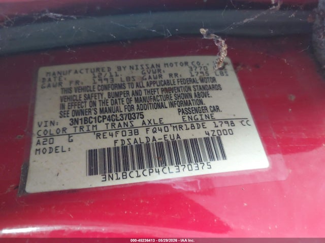 Продаж на аукціоні авто 2012 Nissan Versa 1.8 S, vin: 3N1BC1CP4CL370375, номер лоту: 45236413