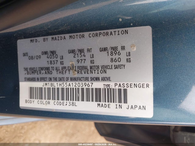 Продажа на аукционе авто 2010 Mazda Mazda3 S Sport, vin: JM1BL1H55A1203967, номер лота: 45236497