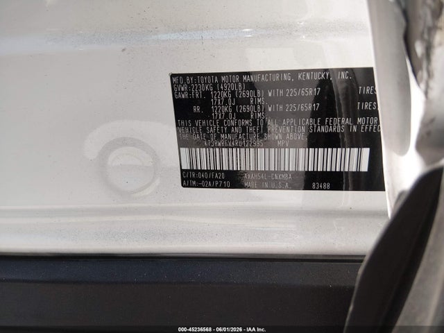 2024 Toyota Rav4 Hybrid Xle მანქანა იყიდება აუქციონზე, vin: 4T3RWRFV4RU122995, აუქციონის ნომერი: 45236568