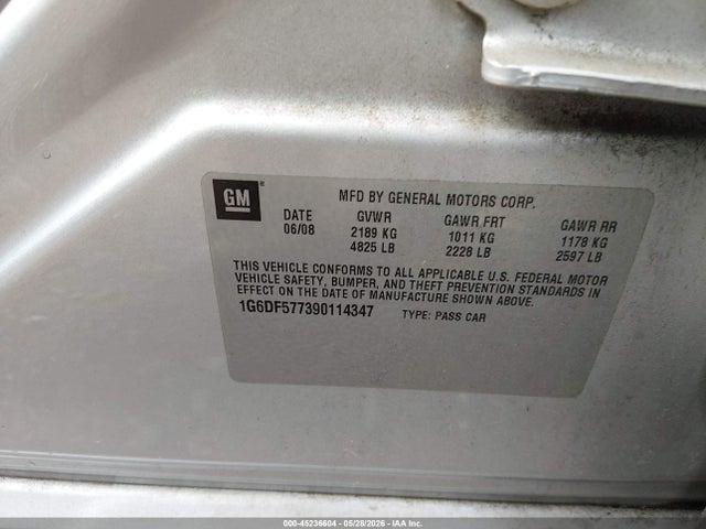 45236604 :رقم المزاد ، 1G6DF577390114347 vin ، 2009 Cadillac Cts Standard مزاد بيع