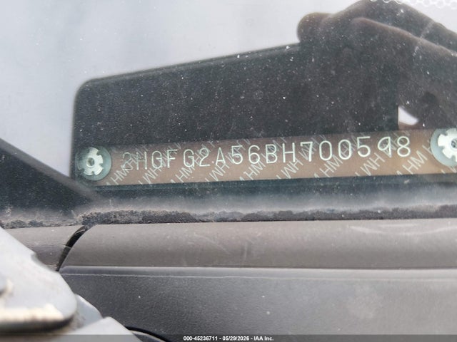 2011 Honda Civic Si მანქანა იყიდება აუქციონზე, vin: 2HGFG2A56BH700598, აუქციონის ნომერი: 45236711
