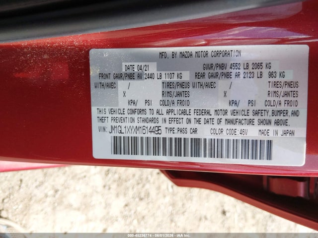 JM1GL1XYXM1614495 Mazda Mazda6 Signature