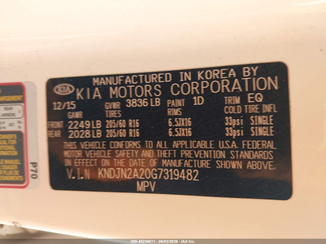 KNDJN2A20G7319482 KIA Soul