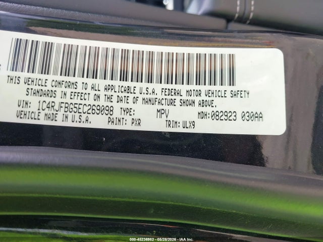 Продаж на аукціоні авто 2014 Jeep Grand Cherokee Limited, vin: 1C4RJFBG5EC269098, номер лоту: 45236982