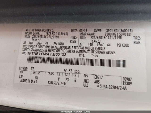 Ford Transit-150 2015 1FTNE1YM5FKB30132 Image 9