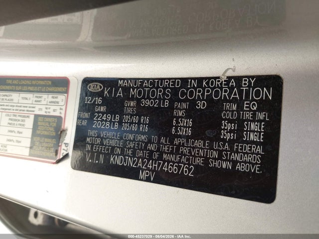 Продаж на аукціоні авто 2017 Kia Soul, vin: KNDJN2A24H7466762, номер лоту: 45237029