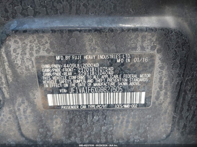 JF1VA1F6XG9827505 Subaru Wrx Premium