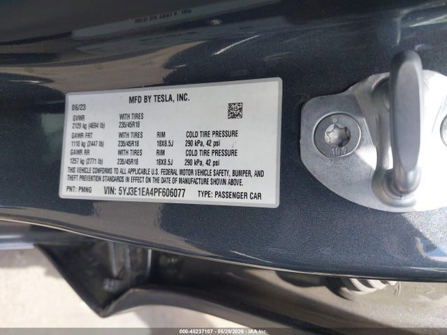 Tesla Model 3 Rear-wheel Drive 2023 5YJ3E1EA4PF606077 Image 9