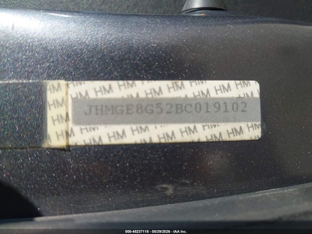 2011 Honda Fit Sport მანქანა იყიდება აუქციონზე, vin: JHMGE8G52BC019102, აუქციონის ნომერი: 45237118