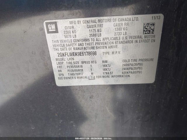 Aukcja sprzedaży 2014 Gmc Terrain Sle-2, vin: 2GKFLWEK9E6178698, numer aukcji: 45237129