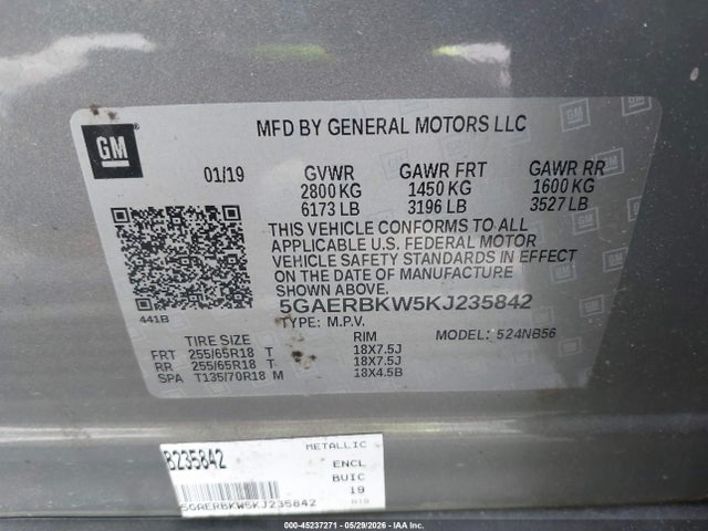 Продажа на аукционе авто 2019 Buick Enclave Fwd Essence, vin: 5GAERBKW5KJ235842, номер лота: 45237271