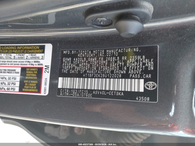 Продаж на аукціоні авто 2011 Toyota Camry Se, vin: 4T1BF3EK2BU122028, номер лоту: 45237369