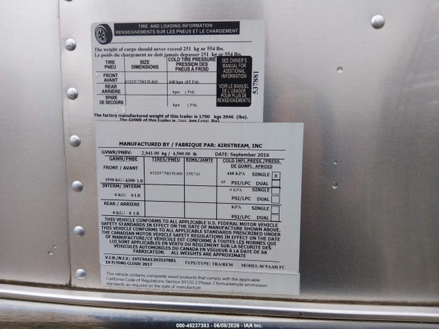 Airstream Other 2017 1STC9AA12HJ537881 Image 9