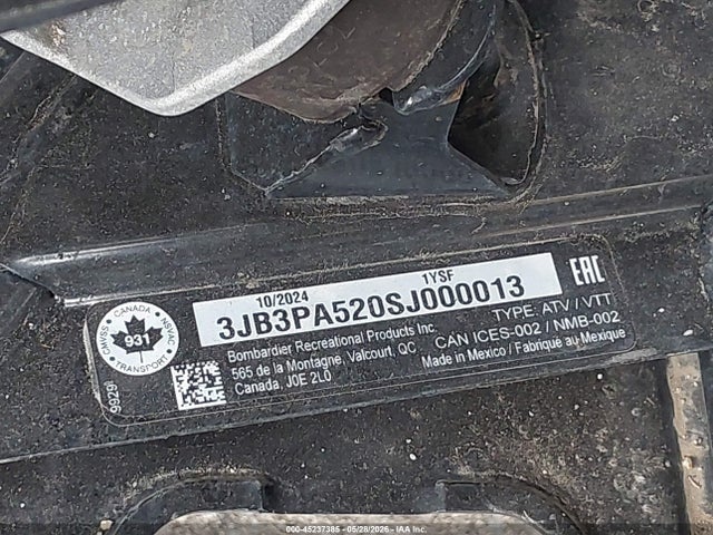 Can-Am Outlander Max Xt 700 2025 3JB3PA520SJ000013 Image 10