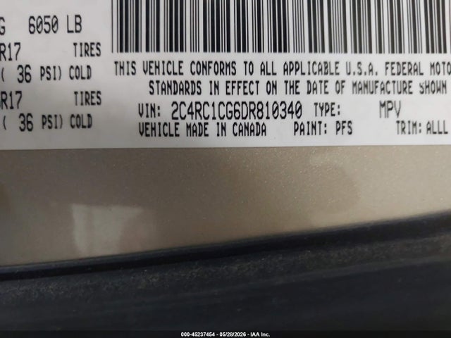 Aukcja sprzedaży 2013 Chrysler Town & Country Touring-l, vin: 2C4RC1CG6DR810340, numer aukcji: 45237454