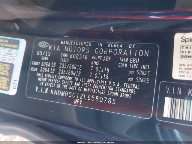 KIA SEDONA EX 2020 KNDMB5C12L6580785 Image 8
