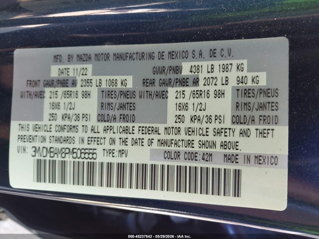 Auction sale of the 2023 Mazda Cx-30 2.5 S, vin: 3MVDMBAM8PM506555, lot number: 45237542