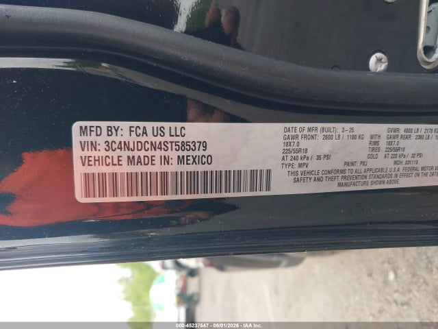 45237547 :رقم المزاد ، 3C4NJDCN4ST585379 vin ، 2025 Jeep Compass Limited 4x4 مزاد بيع