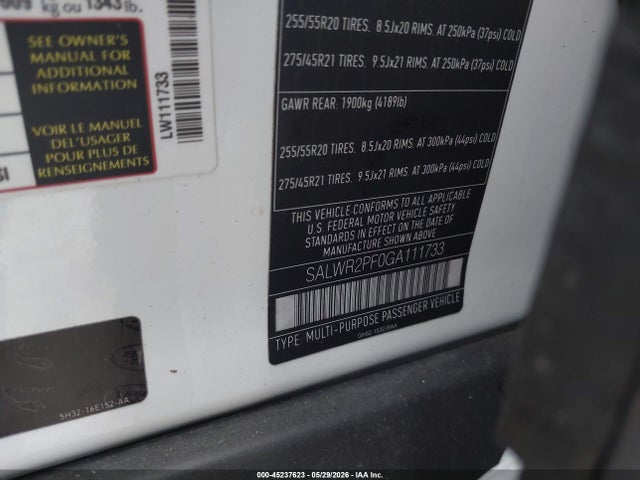 SALWR2PF0GA111733 Land Rover Range Rover Sport 3.0l V6 Supercharged Hse