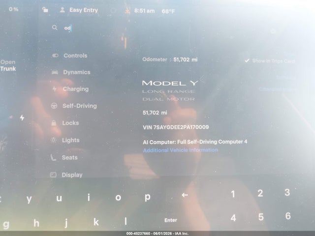 7SAYGDEE2PA170009 Tesla Model Y Awd/long Range Dual Motor All-wheel Drive