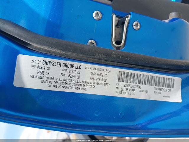 45237806 :رقم المزاد ، 1C3CDFBB5FD237849 vin ، 2015 Dodge Dart Sxt مزاد بيع