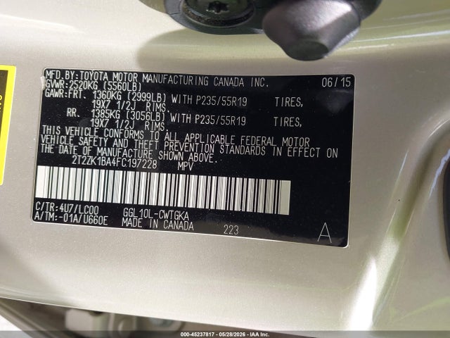 Продаж на аукціоні авто 2015 Lexus Rx 350, vin: 2T2ZK1BA4FC197228, номер лоту: 45237817