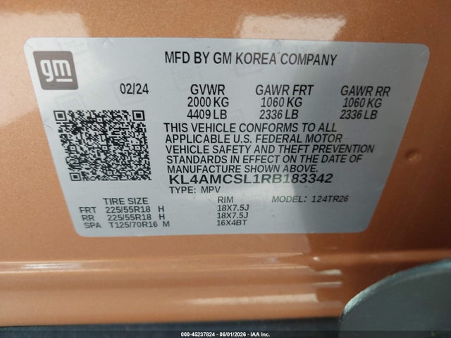 Продажа на аукционе авто 2024 Buick Encore Gx Preferred Awd, vin: KL4AMCSL1RB183342, номер лота: 45237824