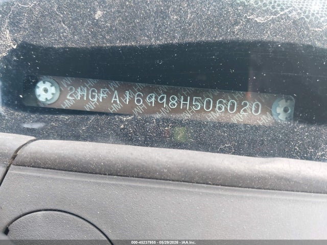 2008 Honda Civic Ex-l მანქანა იყიდება აუქციონზე, vin: 2HGFA16998H506020, აუქციონის ნომერი: 45237955