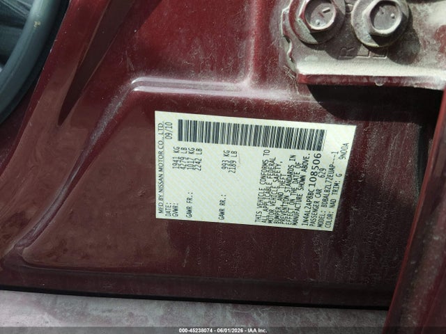 45238074 :رقم المزاد ، 1N4AL2AP8BC108506 vin ، 2011 Nissan Altima 2.5 S مزاد بيع