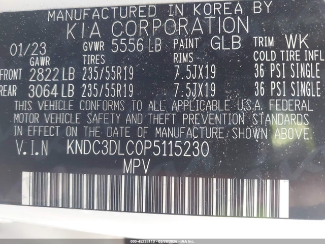 KNDC3DLC0P5115230 KIA Ev6 Wind