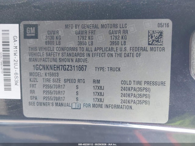 Chevrolet Silverado 1500 Wt 2016 1GCNKNEH7GZ311667 Image 9