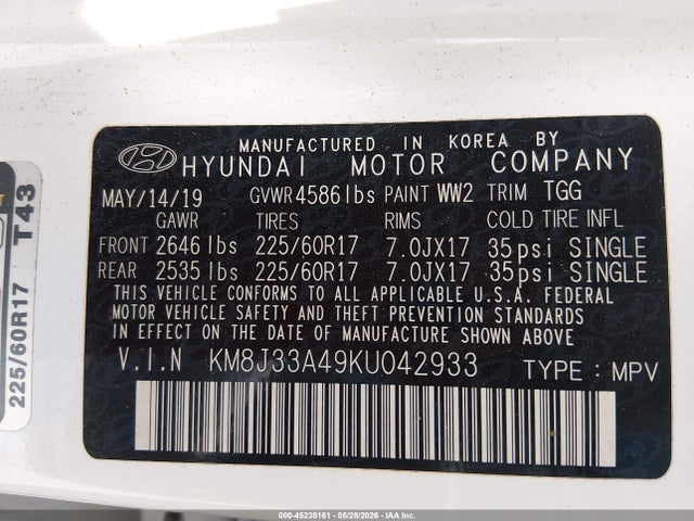 Hyundai Tucson Value 2019 KM8J33A49KU042933 Image 9