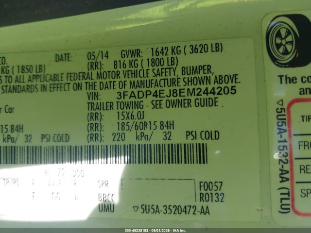 Ford FIESTA SE 2014 3FADP4EJ8EM244205 Image 9