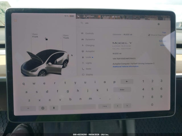 Продажа на аукционе авто 2022 Tesla Model Y Long Range Dual Motor All-wheel Drive, vin: 7SAYGDEE4NF316023, номер лота: 45238280