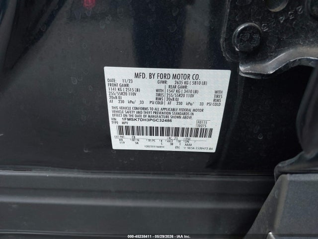 Ford EXPLORER XLT 2023 1FMSK7DH3PGC32486 Image 9