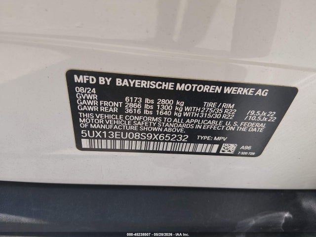 5UX13EU08S9X65232 BMW X5 Sdrive40i